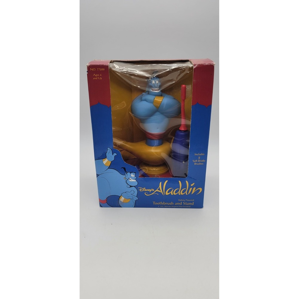 Vintage Disney's Aladdin Toothbrush and Stand 1993 Janex 77200 CIB Complete